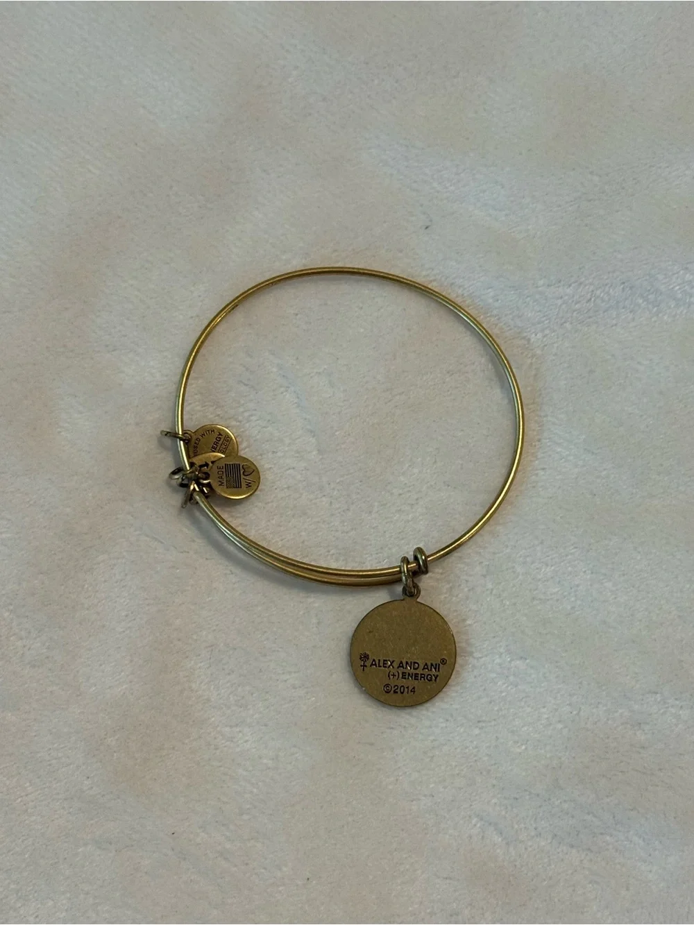 Alex and Ani 2014 Path of Life Expandable Bangle Bracelet Gold Tone